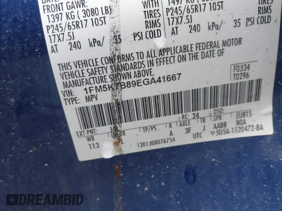 ✅ 2014 Ford Explorer • VIN: 1FM5K7B89EGA41667 • Lot: 40925969. Wystawiony na IAAI z przebiegiem Nie podano. Bezpłatny archiwum sprzedaży aukcyjnych z USA i szczegółowy raport historii pojazdu na DreamBid. Zdjęcie 9.