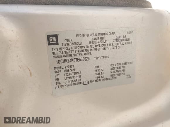 ✅ 2007 Chevrolet Silverado 2500HD 1LT • VIN: 1GCHK24K07E550025 • Лот: 42424089. Опубликован ранее на IAAI с пробегом 262 722 миль. Бесплатный доступ к архиву аукционных продаж из США и подробный отчёт об истории автомобиля на DreamBid. Изображение 9.