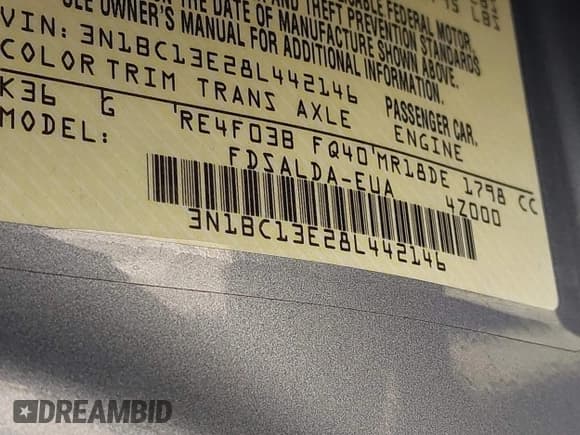 ✅ 2008 Nissan Versa S • VIN: 3N1BC13E28L442146 • Lot: 42961380. Listed on IAAI with 46,591 mi. Free auction sales archive from the USA and detailed vehicle history report at DreamBid. Image 9.