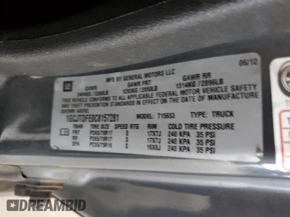 ✅ 2012 Chevrolet Colorado • VIN: 1GCJTDFE0C8157281 • Lot: 69079915. Wystawiony na Copart z przebiegiem 103 699 mil. Bezpłatny archiwum sprzedaży aukcyjnych z USA i szczegółowy raport historii pojazdu na DreamBid. Zdjęcie 12.