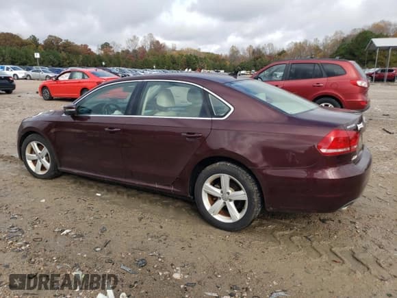 ✅ 2013 Volkswagen Passat SE • VIN: 1VWBP7A3XDC120654 • Lot: 91078025. Listed on Copart with 57,338 mi. Free auction sales archive from the USA and detailed vehicle history report at DreamBid. Image 2.