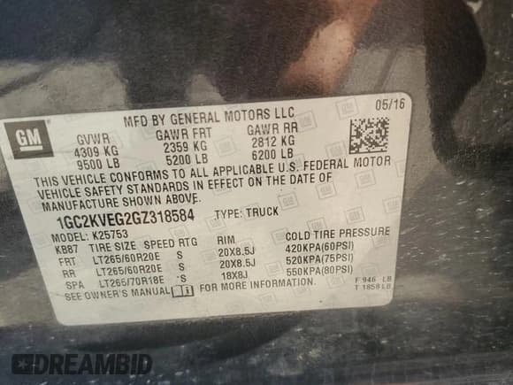 ✅ 2016 Chevrolet Silverado 2500HD LT • VIN: 1GC2KVEG2GZ318584 • Лот: 68831195. Опубликован ранее на Copart с пробегом 262 507 миль. Бесплатный доступ к архиву аукционных продаж из США и подробный отчёт об истории автомобиля на DreamBid. Изображение 12.