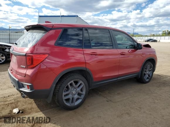 ✅ 2022 Honda Passport EX-L • VIN: 5FNYF8H59NB029196 • Lot: 84275115. Listed on Copart with 72,739 mi. Free auction sales archive from the USA and detailed vehicle history report at DreamBid. Image 3.