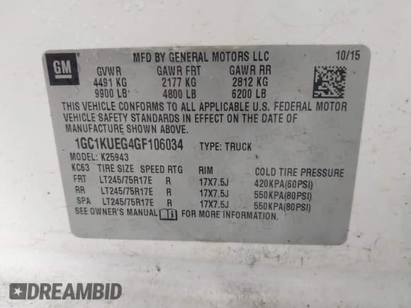 ✅ 2016 Chevrolet Silverado 2500HD Work Truck • VIN: 1GC1KUEG4GF106034 • Лот: 43520778. Опубликован ранее на IAAI с пробегом 166 072 миль. Бесплатный доступ к архиву аукционных продаж из США и подробный отчёт об истории автомобиля на DreamBid. Изображение 9.
