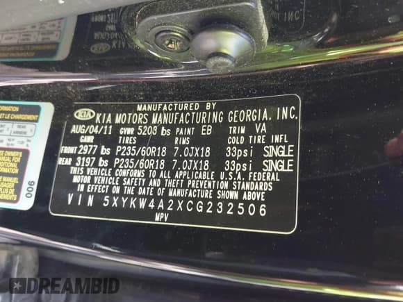 ✅ 2012 Kia Sorento SX • VIN: 5XYKW4A2XCG232506 • Лот: 42740284. Опубликован ранее на IAAI с пробегом 140 990 миль. Бесплатный доступ к архиву аукционных продаж из США и подробный отчёт об истории автомобиля на DreamBid. Изображение 9.