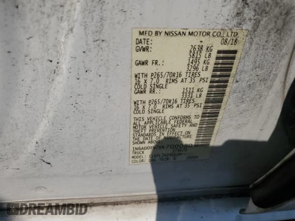 ✅ 2019 Nissan Frontier SV • VIN: 1N6AD0FV7KN700080 • Лот: 75237914. Опубликован ранее на Copart с пробегом 116 673 миль. Бесплатный доступ к архиву аукционных продаж из США и подробный отчёт об истории автомобиля на DreamBid. Изображение 12.