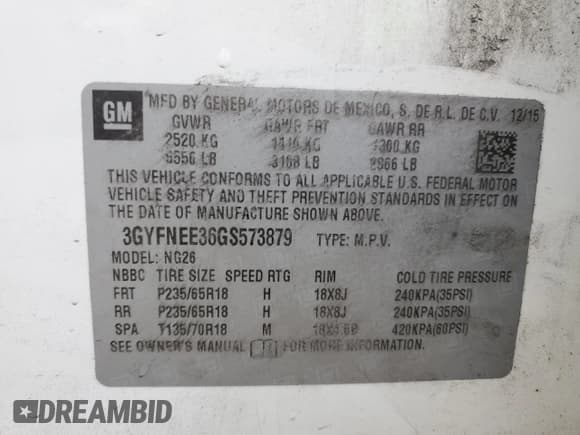 ✅ 2016 Cadillac SRX Luxury Collection • VIN: 3GYFNEE36GS573879 • Lot: 81553585. Wystawiony na Copart z przebiegiem 101 737 mil. Bezpłatny archiwum sprzedaży aukcyjnych z USA i szczegółowy raport historii pojazdu na DreamBid. Zdjęcie 13.