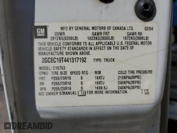 ✅ 2004 Chevrolet Silverado 1500 LS • VIN: 2GCEC19T441317192 • Lot: 86776345. Wystawiony na Copart z przebiegiem 304 216 mil. Bezpłatny archiwum sprzedaży aukcyjnych z USA i szczegółowy raport historii pojazdu na DreamBid. Zdjęcie 13.