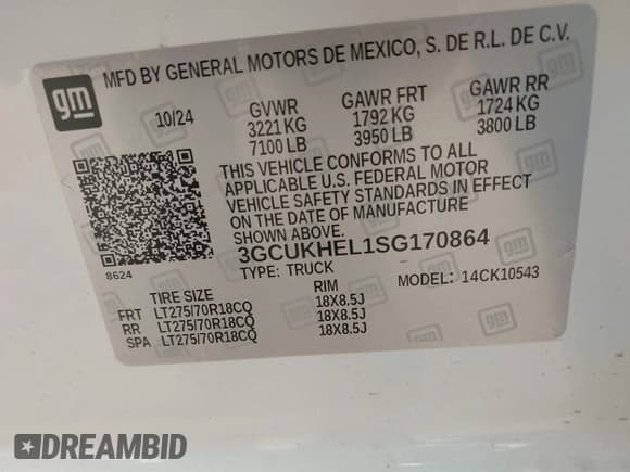 ✅ 2025 Chevrolet Silverado 1500 ZR2 • VIN: 3GCUKHEL1SG170864 • Лот: 42167688. Опубликован ранее на IAAI с пробегом 1 296 миль. Бесплатный доступ к архиву аукционных продаж из США и подробный отчёт об истории автомобиля на DreamBid. Изображение 9.