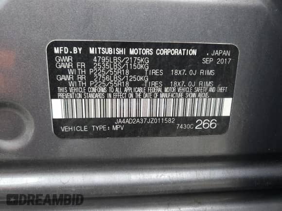 2018 Mitsubishi Outlander ES с VIN JA4AD2A37JZ011582, выставлен на аукционе Copart как лот 86881125 с пробегом 114 867 миль миль и Списание • Salvage title. История ставок и продаж доступна на DreamBid. Изображение 13.