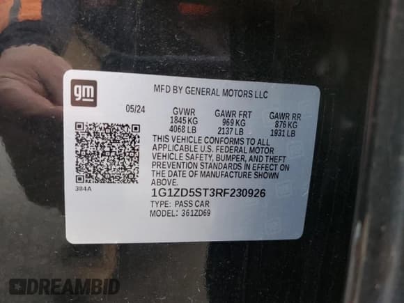 ✅ 2024 Chevrolet Malibu LT • VIN: 1G1ZD5ST3RF230926 • Лот: 92526855. Опубликован ранее на Copart с пробегом 38 906 миль. Бесплатный доступ к архиву аукционных продаж из США и подробный отчёт об истории автомобиля на DreamBid. Изображение 12.