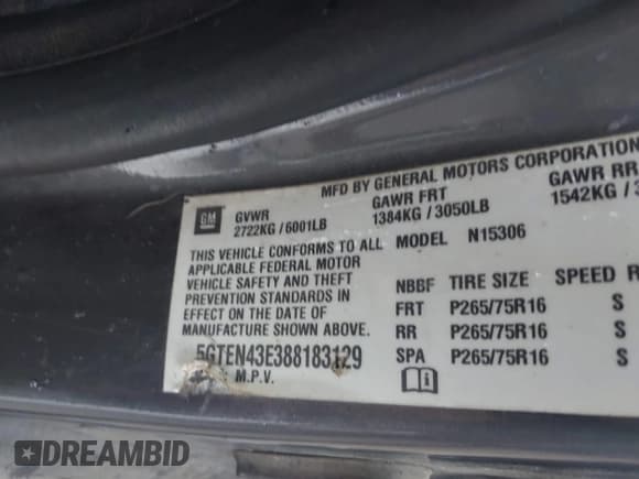 ✅ 2008 Hummer H3 Luxury • VIN: 5GTEN43E388183129 • Lot: 42047846. Listed on IAAI with 197,111 mi. Free auction sales archive from the USA and detailed vehicle history report at DreamBid. Image 9.