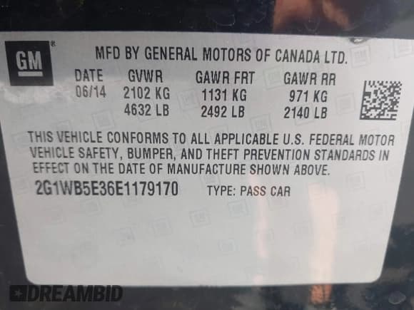 ✅ 2014 Chevrolet Impala LT • VIN: 2G1WB5E36E1179170 • Лот: 43319078. Опубликован ранее на IAAI с пробегом 202 941 миль. Бесплатный доступ к архиву аукционных продаж из США и подробный отчёт об истории автомобиля на DreamBid. Изображение 9.