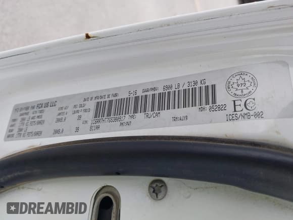 ✅ 2016 Ram 1500 Sport • VIN: 1C6RR7HT7GS380917 • Lot: 42295511. Listed on IAAI with 93,353 mi. Free auction sales archive from the USA and detailed vehicle history report at DreamBid. Image 9.