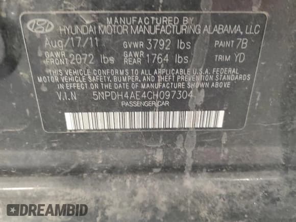 ✅ 2012 Hyundai Elantra GLS • VIN: 5NPDH4AE4CH097304 • Лот: 92055995. Опубликован ранее на Copart с пробегом 139 448 миль. Бесплатный доступ к архиву аукционных продаж из США и подробный отчёт об истории автомобиля на DreamBid. Изображение 12.