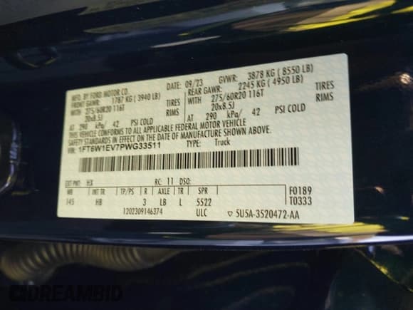 ✅ 2023 Ford F-150 Lightning Pro • VIN: 1FT6W1EV7PWG33511 • Lot: 41761149. Listed on IAAI with 10,501 mi. Free auction sales archive from the USA and detailed vehicle history report at DreamBid. Image 9.