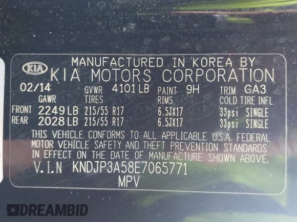 ✅ 2014 Kia Soul + • VIN: KNDJP3A58E7065771 • Lot: 43546383. Listed on IAAI with 103,469 mi. Free auction sales archive from the USA and detailed vehicle history report at DreamBid. Image 9.