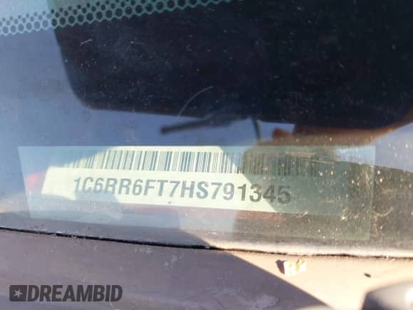 2017 Ram 1500 Express с VIN 1C6RR6FT7HS791345, выставлен на аукционе IAAI как лот 42740058 с пробегом 122 441 миль миль и . История ставок и продаж доступна на DreamBid. Изображение 9.