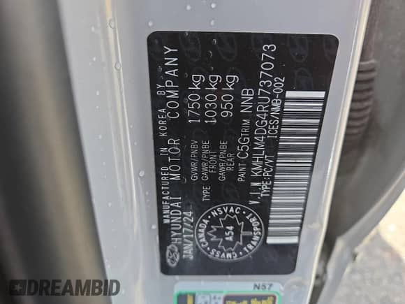 ✅ 2024 Hyundai Elantra SEL • VIN: KMHLM4DG4RU737073 • Лот: 69263595. Размещён на Copart с пробегом Не указан миль. Получите бесплатный доступ к архиву аукционных продаж из США и посмотрите подробный отчёт об истории автомобиля на DreamBid. Изображение 12.