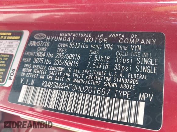 ✅ 2017 Hyundai Santa Fe SE • VIN: KM8SM4HF9HU201697 • Лот: 42399797. Опубликован ранее на IAAI с пробегом 176 701 миль. Бесплатный доступ к архиву аукционных продаж из США и подробный отчёт об истории автомобиля на DreamBid. Изображение 9.