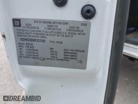 ✅ 2006 Chevrolet Silverado 2500HD LT3 • VIN: 1GCHK23D96F257428 • Лот: 42564305. Опубликован ранее на IAAI с пробегом 299 406 миль. Бесплатный доступ к архиву аукционных продаж из США и подробный отчёт об истории автомобиля на DreamBid. Изображение 9.