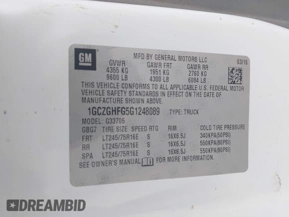 ✅ 2016 Chevrolet Express Cargo • VIN: 1GCZGHFG5G1248089 • Lot: 43072150. Wystawiony na IAAI z przebiegiem Nie podano. Bezpłatny archiwum sprzedaży aukcyjnych z USA i szczegółowy raport historii pojazdu na DreamBid. Zdjęcie 9.