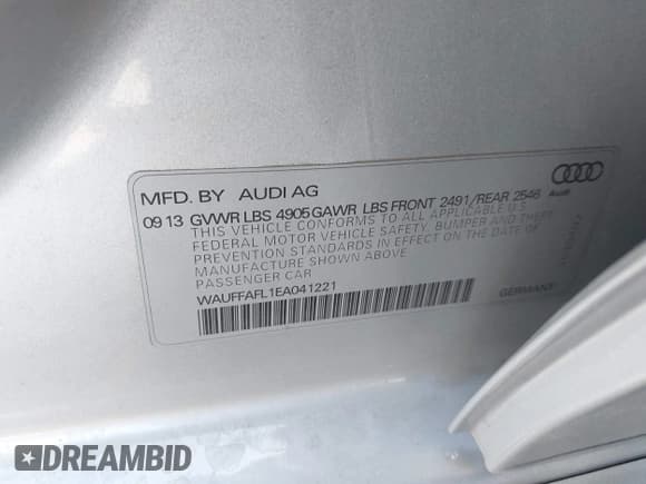 ✅ 2014 Audi A4 Premium Plus • VIN: WAUFFAFL1EA041221 • Лот: 43067631. Опубликован ранее на IAAI с пробегом 61 455 миль. Бесплатный доступ к архиву аукционных продаж из США и подробный отчёт об истории автомобиля на DreamBid. Изображение 9.