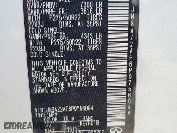 ✅ 2023 Infiniti QX80 Luxe • VIN: JN8AZ2AF6P9756094 • Lot: 90884015. Listed on Copart with 21,994 mi. Free auction sales archive from the USA and detailed vehicle history report at DreamBid. Image 13.