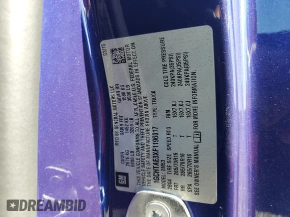 ✅ 2015 Chevrolet Colorado 4WD WT • VIN: 1GCHTAE3XF1196017 • Лот: 69189494. Опубликован ранее на Copart с пробегом 18 051 миль. Бесплатный доступ к архиву аукционных продаж из США и подробный отчёт об истории автомобиля на DreamBid. Изображение 14.