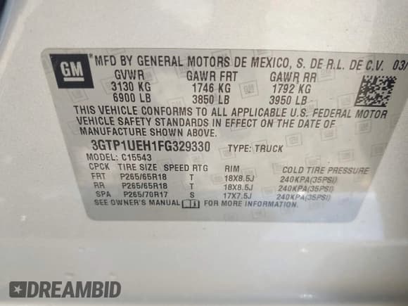 ✅ 2015 GMC Sierra 1500 SLE • VIN: 3GTP1UEH1FG329330 • Лот: 42669010. Опубликован ранее на IAAI с пробегом 133 102 миль. Бесплатный доступ к архиву аукционных продаж из США и подробный отчёт об истории автомобиля на DreamBid. Изображение 9.