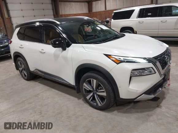 ✅ 2023 Nissan Rogue Platinum • VIN: JN8BT3DD4PW312056 • Lot: 42261272. Wystawiony na IAAI z przebiegiem 5 413 mil. Bezpłatny archiwum sprzedaży aukcyjnych z USA i szczegółowy raport historii pojazdu na DreamBid. Zdjęcie 1.