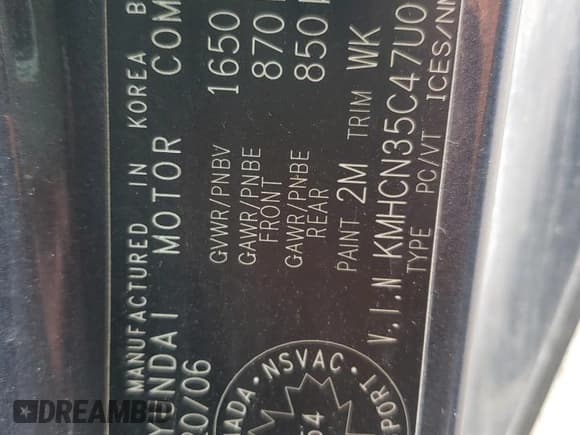 ✅ 2007 Hyundai Accent GS • VIN: KMHCN35C47U015215 • Лот: 54743155. Опубликован ранее на Copart с пробегом 200 380 миль. Бесплатный доступ к архиву аукционных продаж из США и подробный отчёт об истории автомобиля на DreamBid. Изображение 12.