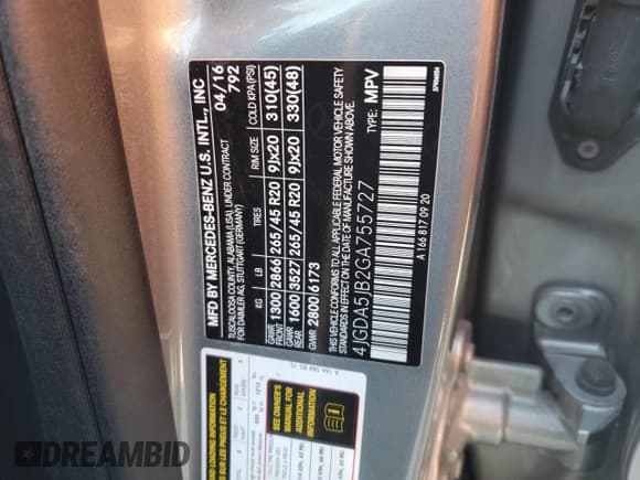 ✅ 2016 Mercedes-Benz GLE 350 • VIN: 4JGDA5JB2GA755727 • Lot: 71958995. Listed on Copart with 82,985 mi. Free auction sales archive from the USA and detailed vehicle history report at DreamBid. Image 13.