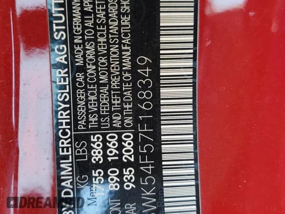 ✅ 2007 Mercedes-Benz SLK 280 • VIN: WDBWK54F57F168349 • Лот: 72155834. Опубликован ранее на Copart с пробегом 85 007 миль. Бесплатный доступ к архиву аукционных продаж из США и подробный отчёт об истории автомобиля на DreamBid. Изображение 13.