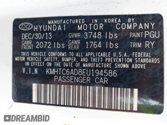 ✅ 2014 Hyundai Veloster • VIN: KMHTC6AD8EU194586 • Lot: 43305495. Wystawiony na IAAI z przebiegiem 163 908 mil. Bezpłatny archiwum sprzedaży aukcyjnych z USA i szczegółowy raport historii pojazdu na DreamBid. Zdjęcie 9.