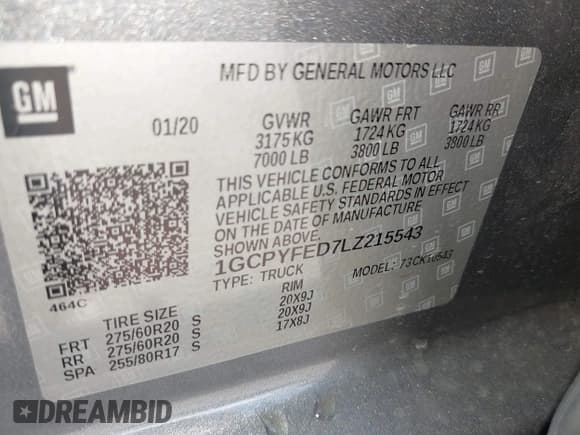 ✅ 2020 Chevrolet Silverado 1500 LT Trail Boss • VIN: 1GCPYFED7LZ215543 • Lot: 42736286. Wystawiony na IAAI z przebiegiem 56 435 mil. Bezpłatny archiwum sprzedaży aukcyjnych z USA i szczegółowy raport historii pojazdu na DreamBid. Zdjęcie 9.