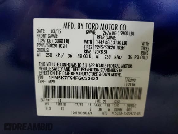 ✅ 2015 Ford Explorer Limited • VIN: 1FM5K7F94FGC33633 • Lot: 70484475. Wystawiony na Copart z przebiegiem 90 634 mil. Bezpłatny archiwum sprzedaży aukcyjnych z USA i szczegółowy raport historii pojazdu na DreamBid. Zdjęcie 13.