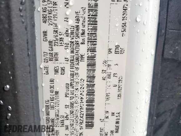 ✅ 2017 Ford Transit XL • VIN: 1FBZX2YM2HKA62462 • Lot: 82136585. Wystawiony na Copart z przebiegiem 82 048 mil. Bezpłatny archiwum sprzedaży aukcyjnych z USA i szczegółowy raport historii pojazdu na DreamBid. Zdjęcie 13.