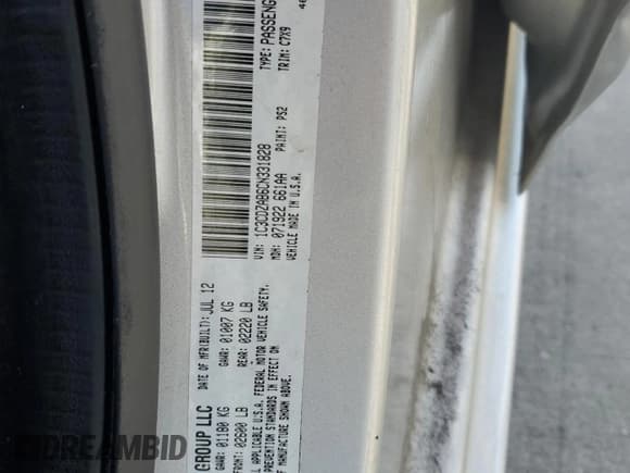 ✅ 2012 Dodge Avenger SE • VIN: 1C3CDZAB6CN331828 • Lot: 77632954. Wystawiony na Copart z przebiegiem 133 149 mil. Bezpłatny archiwum sprzedaży aukcyjnych z USA i szczegółowy raport historii pojazdu na DreamBid. Zdjęcie 12.