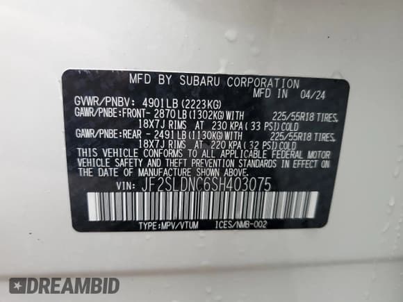 ✅ 2025 Subaru Forester Limited • VIN: JF2SLDNC6SH403075 • Лот: 57967585. Опубликован ранее на Copart с пробегом 12 612 миль. Бесплатный доступ к архиву аукционных продаж из США и подробный отчёт об истории автомобиля на DreamBid. Изображение 13.