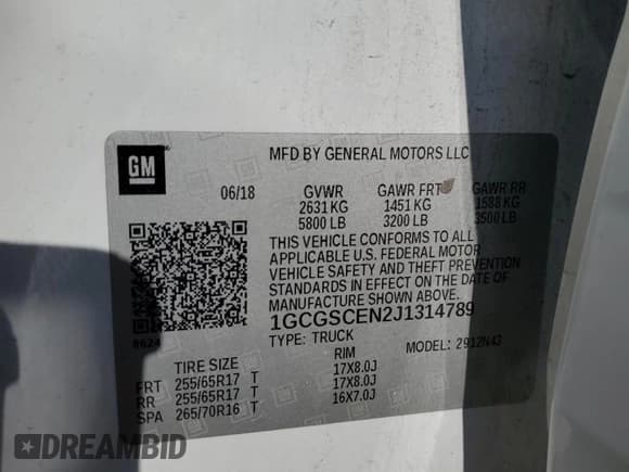 ✅ 2018 Chevrolet Colorado 2WD LT • VIN: 1GCGSCEN2J1314789 • Lot: 82464845. Listed on Copart with 193,218 mi. Free auction sales archive from the USA and detailed vehicle history report at DreamBid. Image 12.