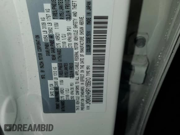 ✅ 2024 Mazda CX-90 Premium Plus • VIN: JM3KKEHA6R1155910 • Лот: 66235275. Опубликован ранее на Copart с пробегом 14 945 миль. Бесплатный доступ к архиву аукционных продаж из США и подробный отчёт об истории автомобиля на DreamBid. Изображение 14.