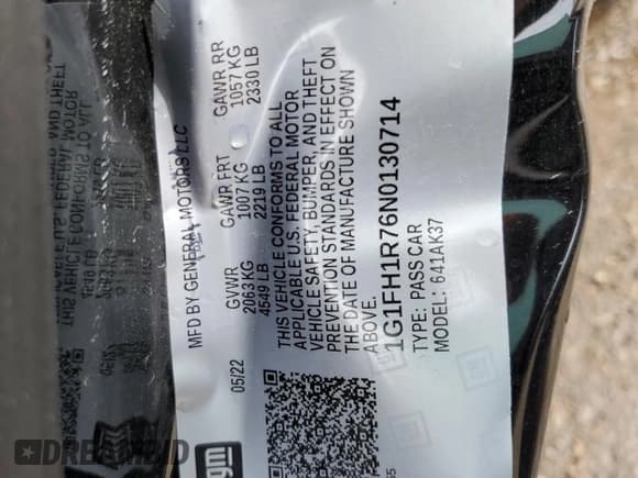 ✅ 2022 Chevrolet Camaro 2SS • VIN: 1G1FH1R76N0130714 • Lot: 66735725. Wystawiony na Copart z przebiegiem 30 322 mil. Bezpłatny archiwum sprzedaży aukcyjnych z USA i szczegółowy raport historii pojazdu na DreamBid. Zdjęcie 13.