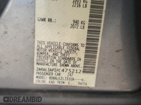 ✅ 2015 Nissan Altima SL • VIN: 1N4AL3AP1FC475212 • Lot: 91778535. Wystawiony na Copart z przebiegiem 164 551 mil. Bezpłatny archiwum sprzedaży aukcyjnych z USA i szczegółowy raport historii pojazdu na DreamBid. Zdjęcie 12.