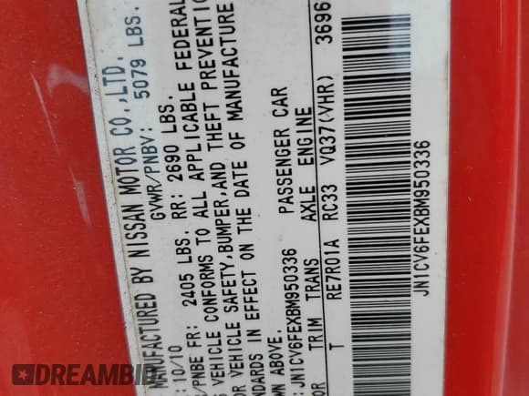 ✅ 2011 Infiniti G37 • VIN: JN1CV6FEXBM950336 • Лот: 59311895. Опубликован ранее на Copart с пробегом 81 771 миль. Бесплатный доступ к архиву аукционных продаж из США и подробный отчёт об истории автомобиля на DreamBid. Изображение 12.