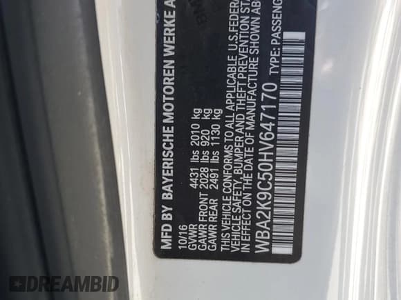 ✅ 2017 BMW 2 Series 230i • VIN: WBA2K9C50HV647170 • Лот: 84833785. Опубликован ранее на Copart с пробегом 84 937 миль. Бесплатный доступ к архиву аукционных продаж из США и подробный отчёт об истории автомобиля на DreamBid. Изображение 12.