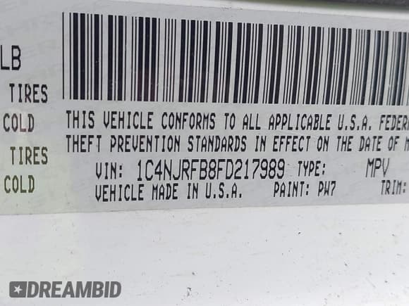 ✅ 2015 Jeep Patriot Latitude • VIN: 1C4NJRFB8FD217989 • Лот: 42446956. Опубликован ранее на IAAI с пробегом 141 787 миль. Бесплатный доступ к архиву аукционных продаж из США и подробный отчёт об истории автомобиля на DreamBid. Изображение 9.