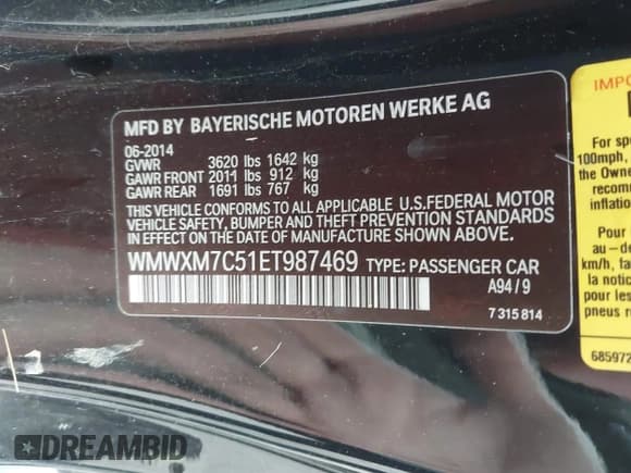 ✅ 2014 MINI Hardtop S • VIN: WMWXM7C51ET987469 • Lot: 43581447. Listed on IAAI with 142,143 mi. Free auction sales archive from the USA and detailed vehicle history report at DreamBid. Image 9.