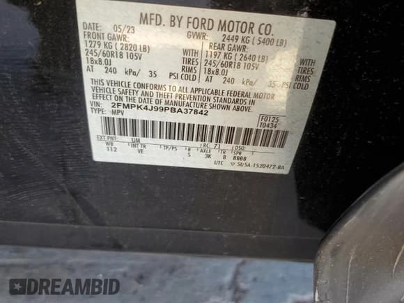 ✅ 2023 Ford Edge SEL • VIN: 2FMPK4J99PBA37842 • Lot: 90293595. Wystawiony na Copart z przebiegiem 44 713 mil. Bezpłatny archiwum sprzedaży aukcyjnych z USA i szczegółowy raport historii pojazdu na DreamBid. Zdjęcie 13.