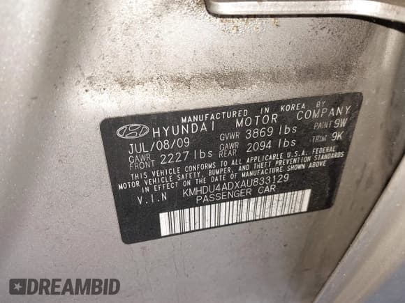 ✅ 2010 Hyundai Elantra GLS • VIN: KMHDU4ADXAU833129 • Лот: 43538999. Опубликован ранее на IAAI с пробегом 82 583 миль. Бесплатный доступ к архиву аукционных продаж из США и подробный отчёт об истории автомобиля на DreamBid. Изображение 9.